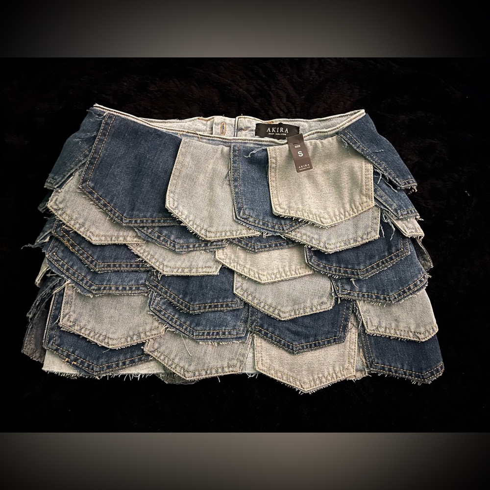 AKIRA Panel Denim Mini Skirt